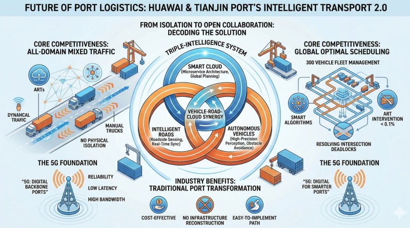 El Futuro de la Logística Portuaria: Huawei y Tianjin Port Presentan la “Transportación Inteligente 2.0”